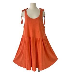 Torrid Cotton Slub Tie Strap Lounge Short Dress Heather Camellia 3X NWT